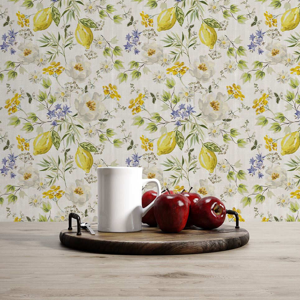 Papel Mural Limones y flores (COC011)
