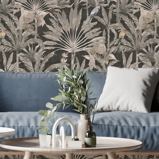 Papel Mural Palmeras y Papagayos (221214 A)